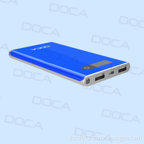 DOCA D602 8000mah external battery power bank samsung cell for smart phone